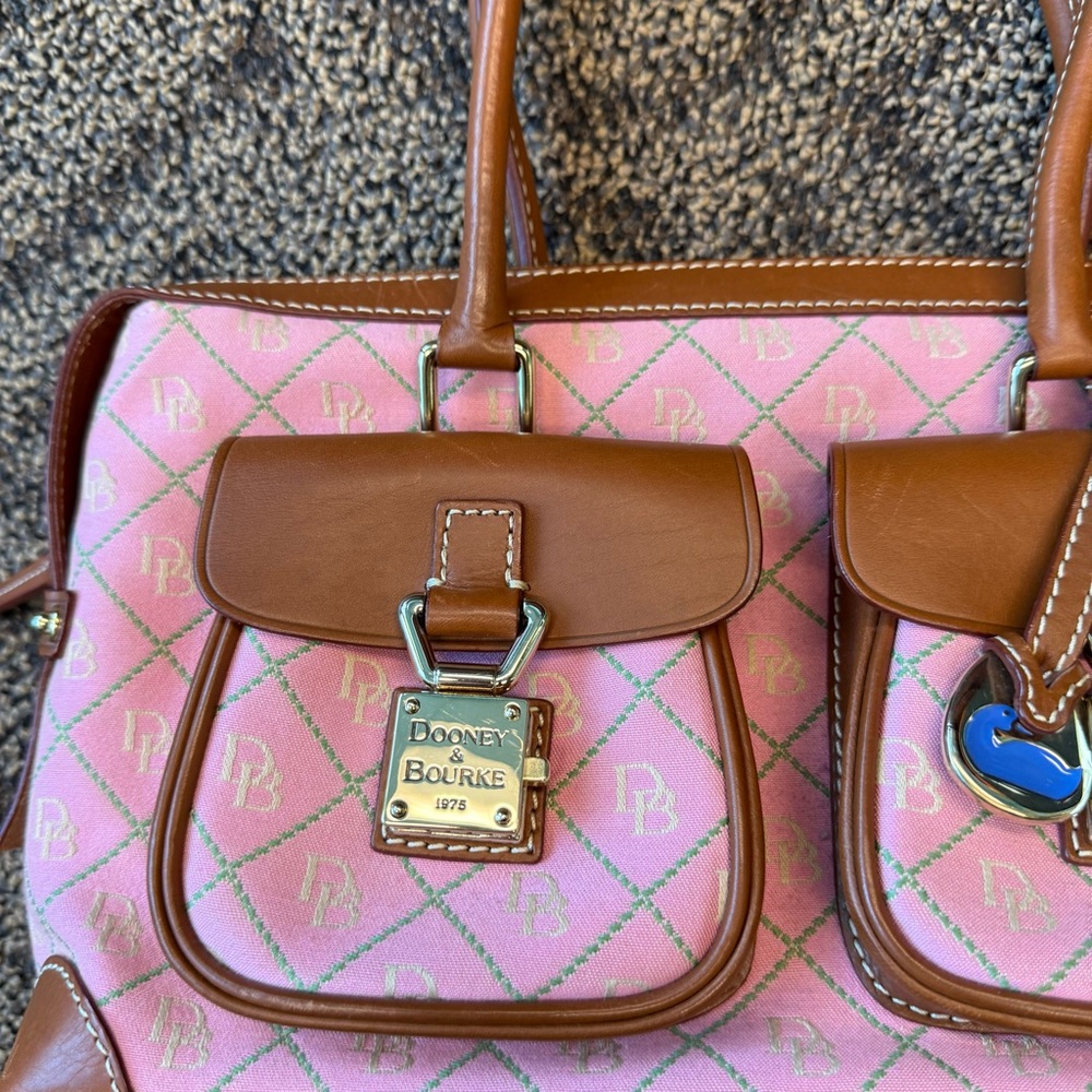 Dooney & Bourke Pink and Brown Shoulder Bag - Picture 2 of 8